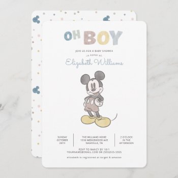 Oh Boy  It's A Boy! Mickey Mouse Baby Shower Invitation by MickeyAndFriends at Zazzle