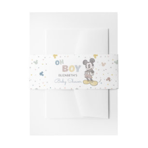 Oh Boy, It's a Boy! Mickey Mouse Baby Shower Invitation Belly Band