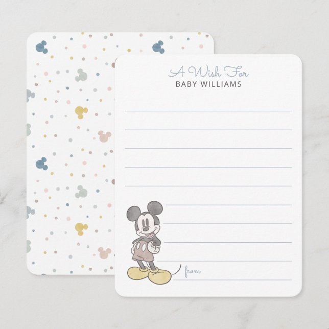 Oh Boy, It's a Boy! Mickey Mouse Baby Shower Note Card (Front/Back)