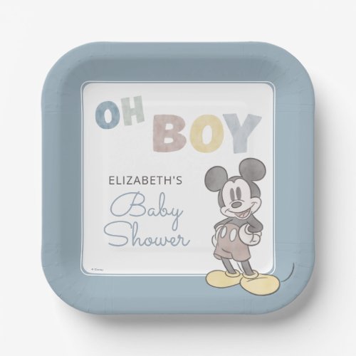 Oh Boy Its a Boy Mickey Mouse Baby Shower Paper Plates