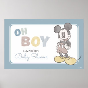 Oh Boy, It's a Boy! Mickey Mouse Baby Shower Poster