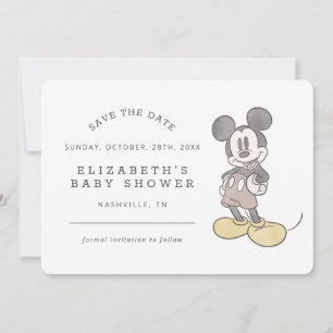 Oh Boy, It's a Boy! Mickey Mouse Baby Shower Save The Date