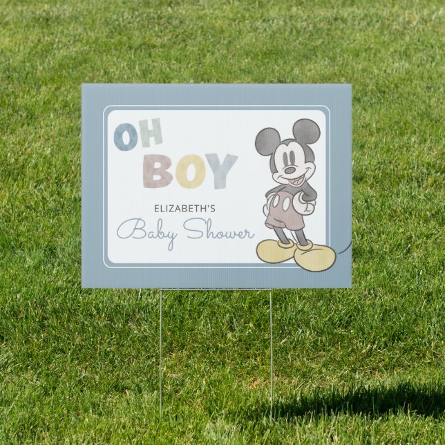 Oh Boy, It's a Boy! Mickey Mouse Baby Shower Sign (Insitu)