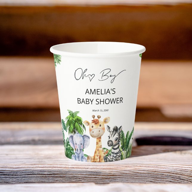Oh Boy Jungle Safari Baby Shower Paper Cup (Creator Uploaded)