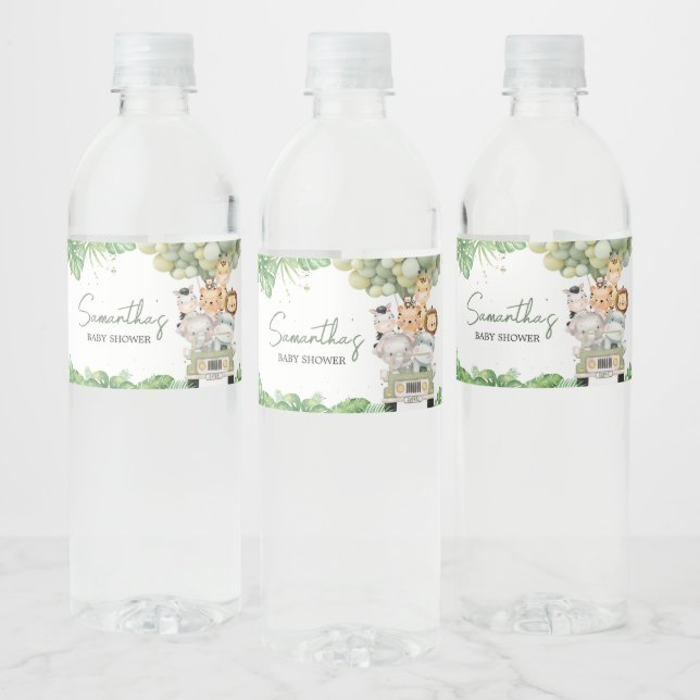 Oh Boy Jungle Safari Baby Shower  Water Bottle Label (Bottles)