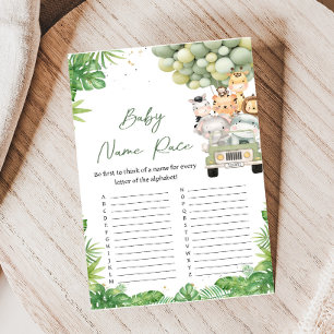 Oh Boy Jungle Safari Shower Baby Name Race Game