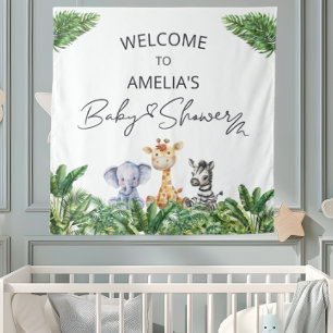 Oh Boy Jungle Safari Welcome Baby Shower Tapestry