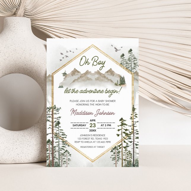 Oh Boy Let the Adventure Begin Baby Shower Invitation (Let the Adventure Begin Baby Shower Invitation)