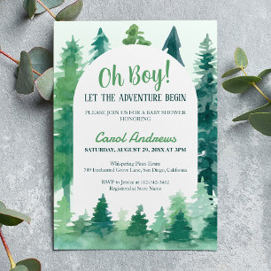 Oh Boy! Let the Adventure Begin Baby Shower Invitation