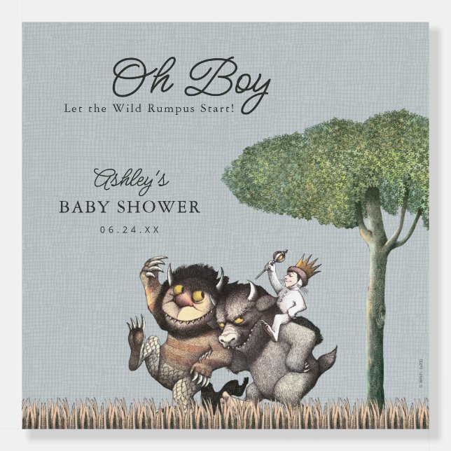 Oh Boy! Let the Wild Rumpus Start | Baby Shower Foam Board (Front)