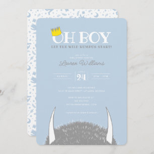Oh Boy   Let the Wild Rumpus Start Baby Shower Invitation