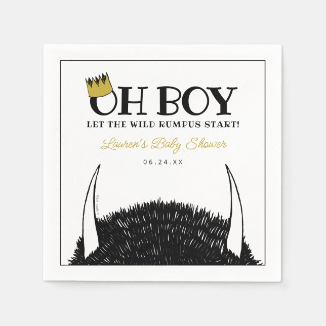 Oh Boy | Let the Wild Rumpus Start Baby Shower Napkins (Front)