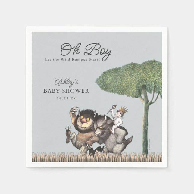 Oh Boy! Let the Wild Rumpus Start | Baby Shower Napkins (Front)
