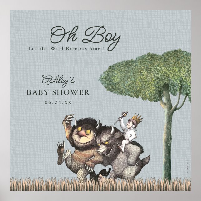 Oh Boy! Let the Wild Rumpus Start | Baby Shower Poster (Front)