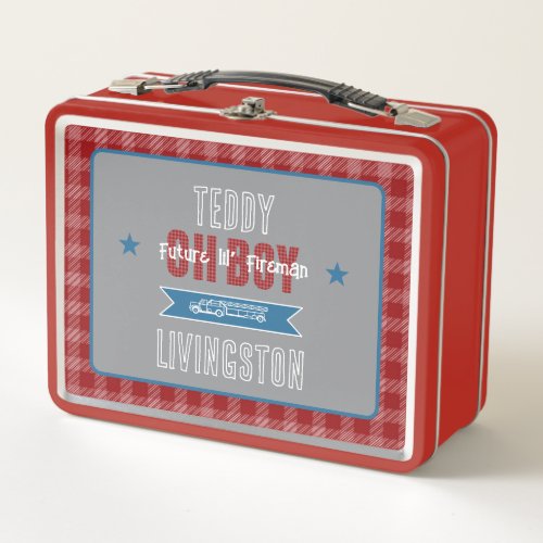 Oh,Boy!-Lil’ Fireman firetruck  Metal Lunch Box
