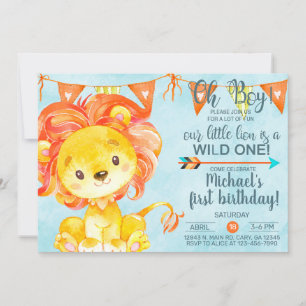 Oh boy, little lion birthday invitation, invite. i invitation