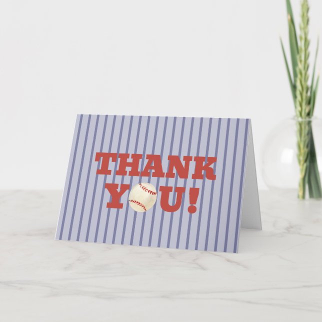 Oh Boy Little Slugger Baseball Sport Baby Shower  Thank You Card (Front)