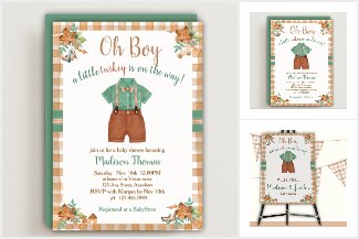 oh Boy little Turkey Baby Shower