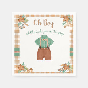 Oh Boy Little Turkey Baby Shower Napkins