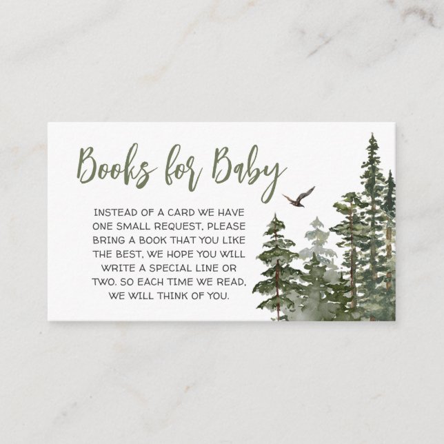 Oh Boy Lumberjack Baby Shower Books for Baby Enclosure Card (Front)