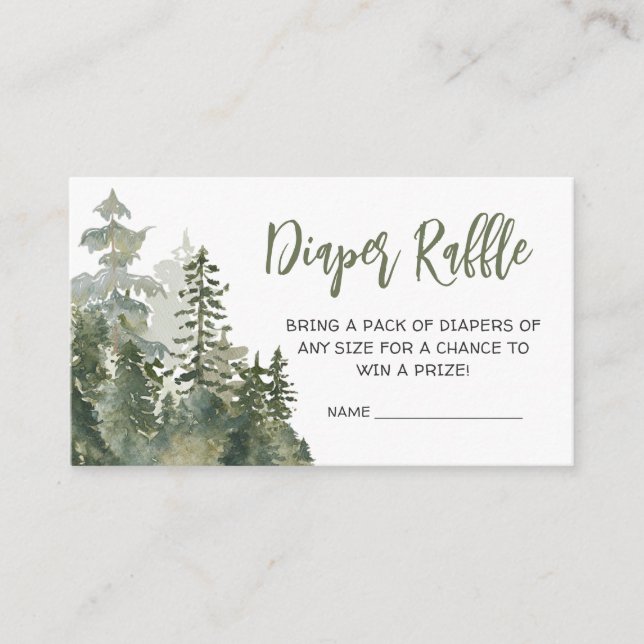 Oh Boy Lumberjack Baby Shower Diaper Raffle Enclosure Card (Front)