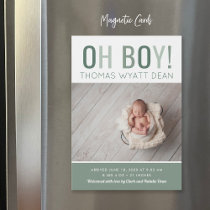 Oh Boy Magnetic Photo Birth Announcement