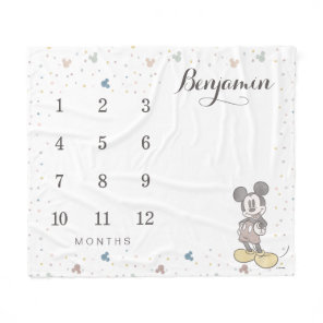Oh Boy - Mickey Mouse Baby Monthly Milestone Fleece Blanket