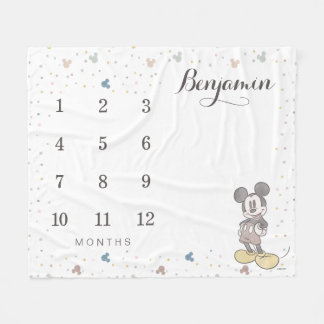 Oh Boy - Mickey Mouse Baby Monthly Milestone Fleece Blanket