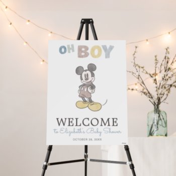 Oh Boy Mickey Mouse Baby Shower Welcome Sign by MickeyAndFriends at Zazzle
