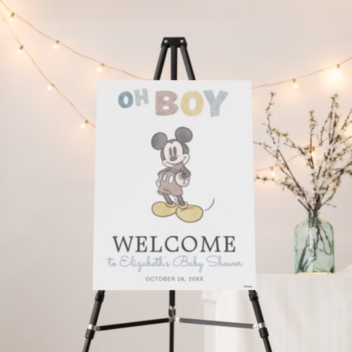 Oh Boy Mickey Mouse Baby Shower Welcome Sign