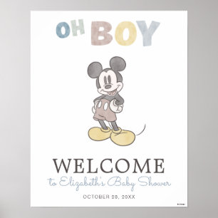 Oh Boy Mickey Mouse Baby Shower Welcome Sign