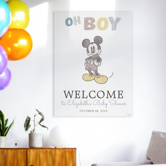 Oh Boy Mickey Mouse Baby Shower Welcome Sign