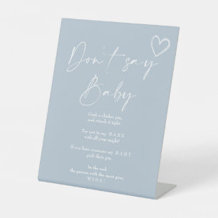 Oh Boy Minimalist Baby Shower Don't say Baby Pedestal Sign