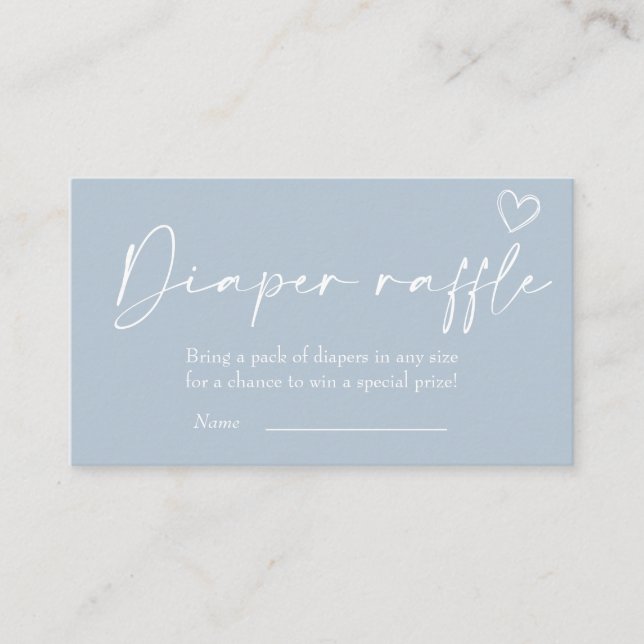 Oh Boy Minimalist Modern Baby Shower Diaper Raffle Enclosure Card (Front)