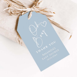 Oh Boy Minimalist Modern Baby Shower Thank You  Gift Tags