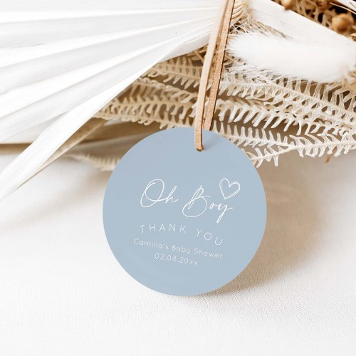 Oh Boy  Modern Baby Shower Favor Tags