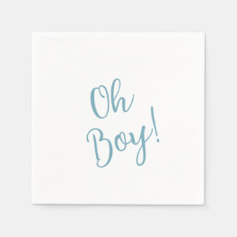 Oh Boy Modern Cute Blue Boy Baby Shower Napkins
