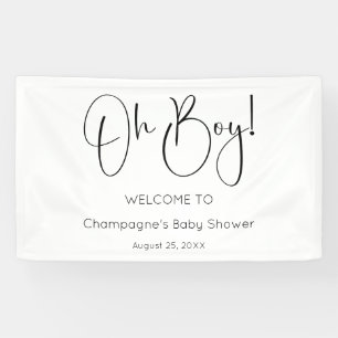 Oh Boy Modern Script Baby Shower Banner