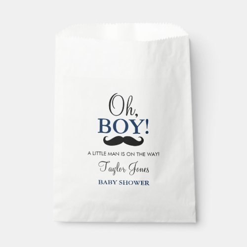 Oh Boy Mustache Baby Shower Favor Bags