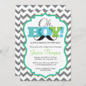 Oh Boy Mustache Baby Shower Invitation (Front/Back)