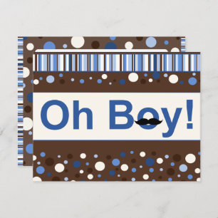 Oh Boy Mustache Baby Shower Invitation