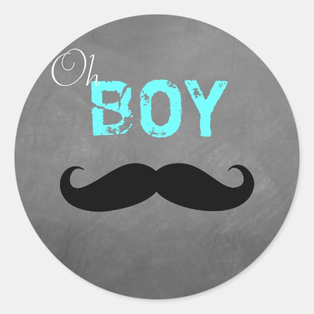 Oh Boy Mustache Sticker (Front)