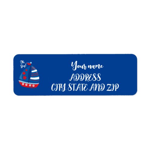 OH BOY NAUTICAL address labels for boy baby shower