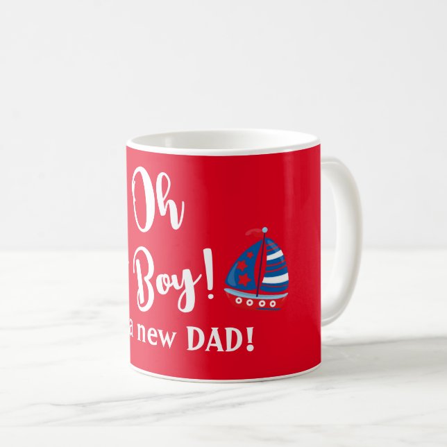Oh Boy Nautical New DAD coffee mug (Front Right)