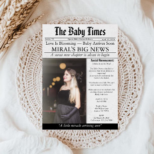 Oh Boy Newspaper Baby Shower Invitation