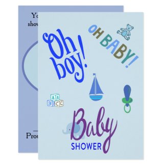 Oh Boy! Oh Baby! Baby Shower Card