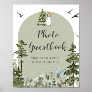 Oh Boy Pine Forest Baby Shower Photo Guestbook