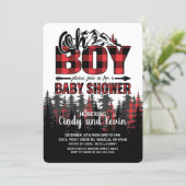 Oh Boy Plaid Lumberjack Baby Shower Invitation (Standing Front)