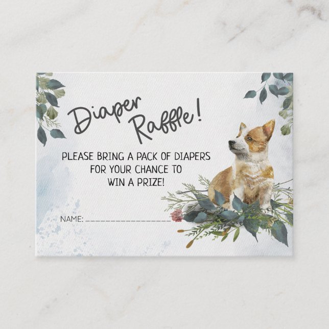 Oh Boy! Puppy Diaper Raffle Enclosure Card (Front)