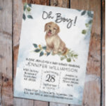 Oh Boy! Puppy Modern Watercolor Baby Shower Invitation at Zazzle